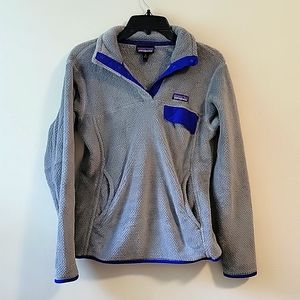 Grey and Blue Patagonia pullover size M